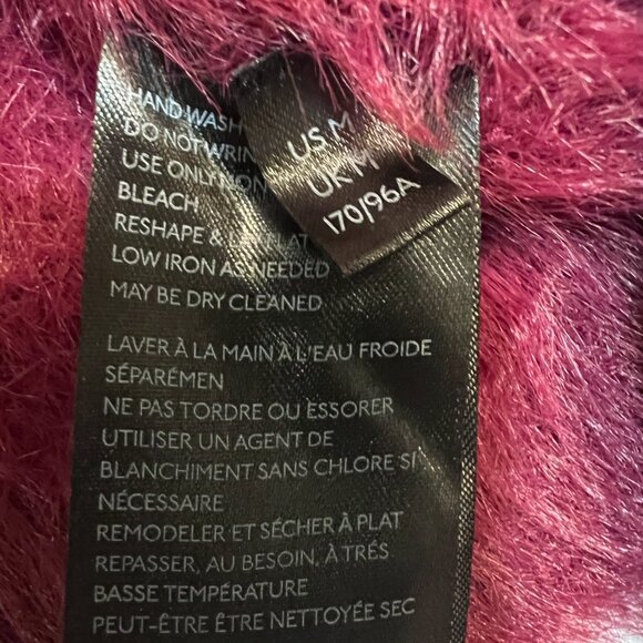 Anthropologie Fuzzy Maroon Pullover Sweater Sz M Nylon Blend Long Sleeve Cozy - Picture 8 of 11